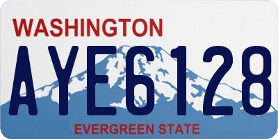 WA license plate AYE6128