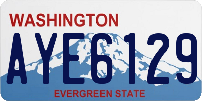 WA license plate AYE6129