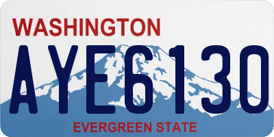 WA license plate AYE6130