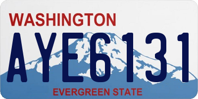 WA license plate AYE6131