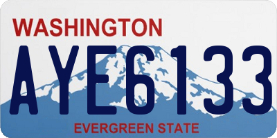 WA license plate AYE6133