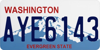 WA license plate AYE6143