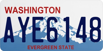 WA license plate AYE6148