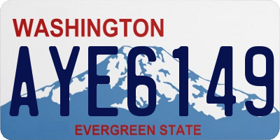 WA license plate AYE6149