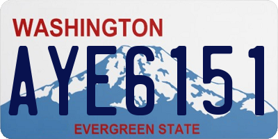 WA license plate AYE6151