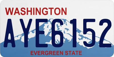 WA license plate AYE6152