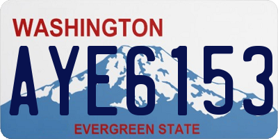 WA license plate AYE6153