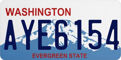 WA license plate AYE6154