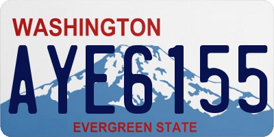 WA license plate AYE6155