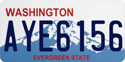 WA license plate AYE6156