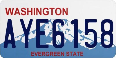 WA license plate AYE6158