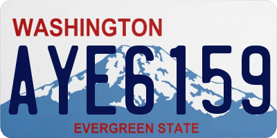 WA license plate AYE6159