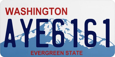 WA license plate AYE6161