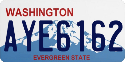 WA license plate AYE6162