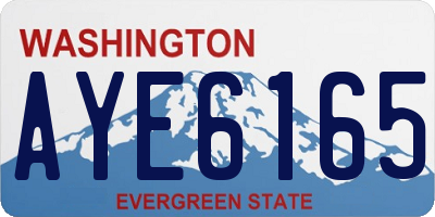 WA license plate AYE6165