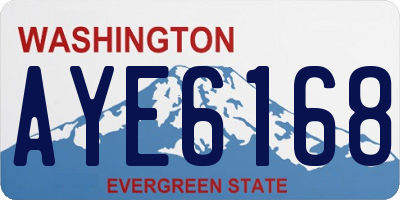 WA license plate AYE6168