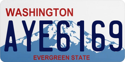 WA license plate AYE6169