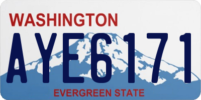 WA license plate AYE6171