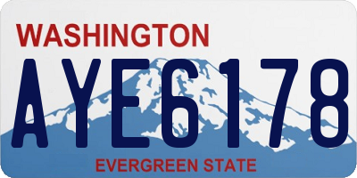 WA license plate AYE6178