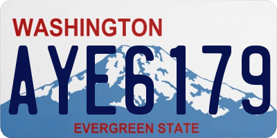 WA license plate AYE6179