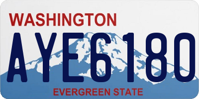 WA license plate AYE6180