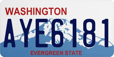 WA license plate AYE6181