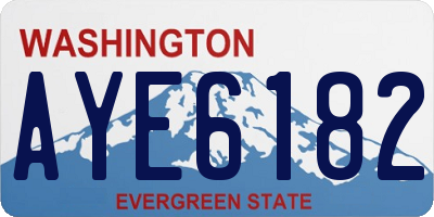 WA license plate AYE6182