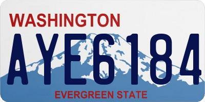 WA license plate AYE6184