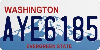 WA license plate AYE6185
