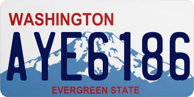 WA license plate AYE6186