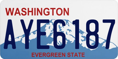 WA license plate AYE6187