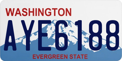 WA license plate AYE6188