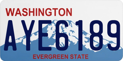 WA license plate AYE6189