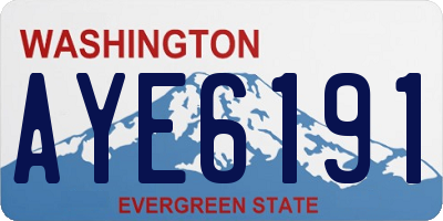 WA license plate AYE6191