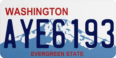 WA license plate AYE6193