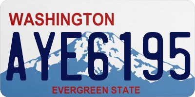 WA license plate AYE6195