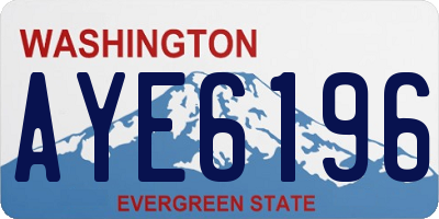 WA license plate AYE6196