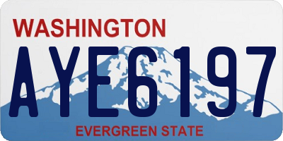 WA license plate AYE6197