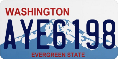 WA license plate AYE6198