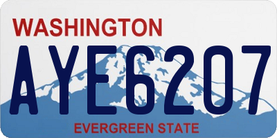WA license plate AYE6207