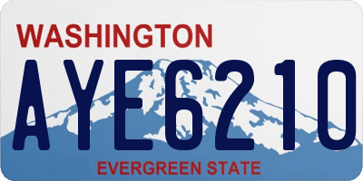 WA license plate AYE6210