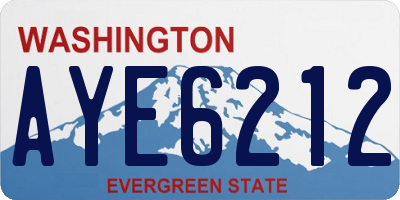WA license plate AYE6212