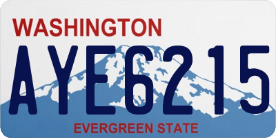 WA license plate AYE6215