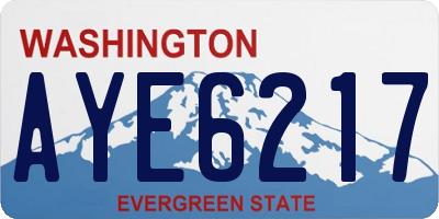 WA license plate AYE6217