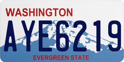 WA license plate AYE6219