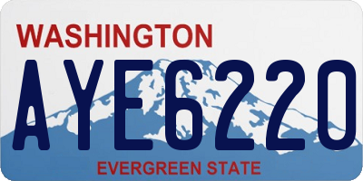 WA license plate AYE6220