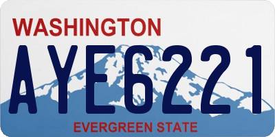 WA license plate AYE6221