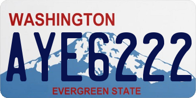 WA license plate AYE6222