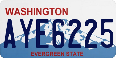 WA license plate AYE6225
