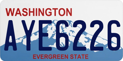 WA license plate AYE6226